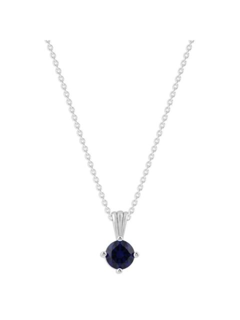 Other Designers DiamondMuse Belacqua Bermuda September Birthstone Round Pendant Necklace in Sterling Silver