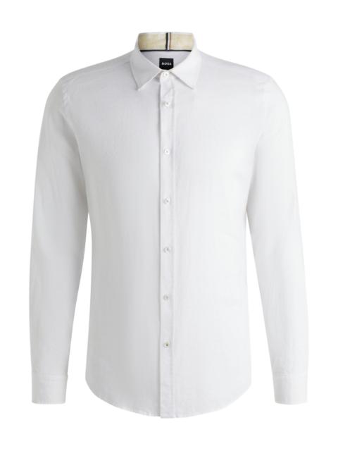 BOSS SLIM-FIT SHIRT IN STRETCH LINEN