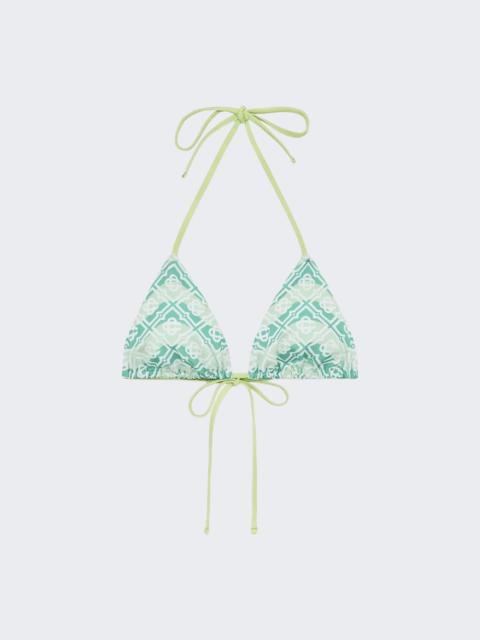 CASABLANCA Wavy Monogram Bikini Top Green