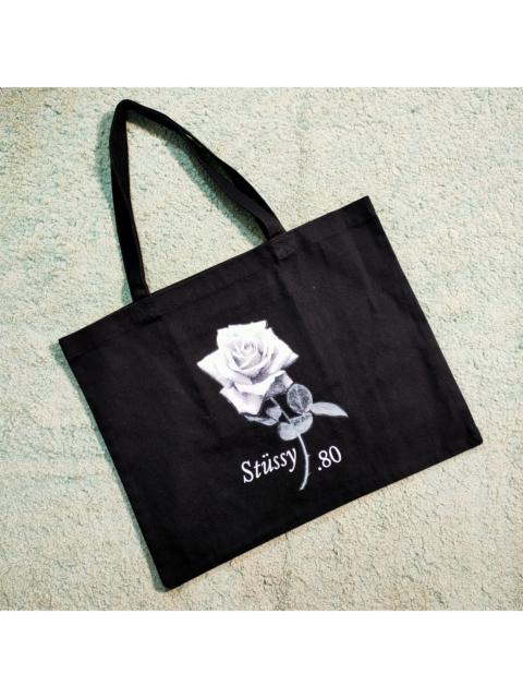 Stussy WHITE ROSE Canvas TOTE BAG