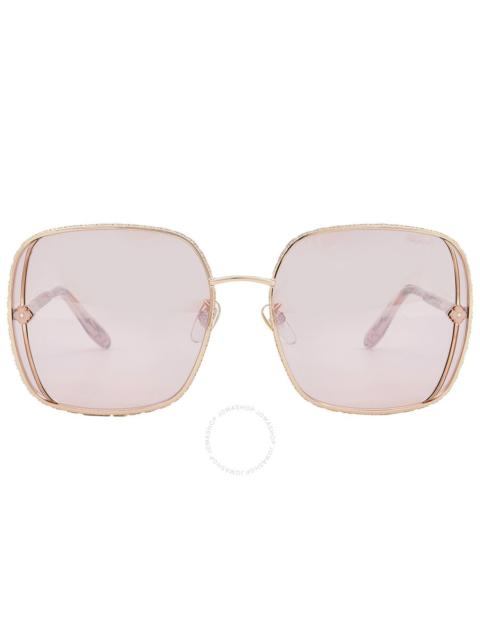 Chopard Chopard Pink Silver Mirror Square Ladies Sunglasses SCHG33S 2AMX 61