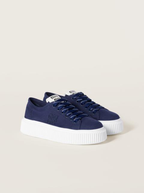 Miu Miu Denim sneakers with logo
