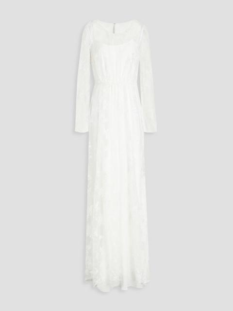 Other Designers Gathered embroidered tulle gown