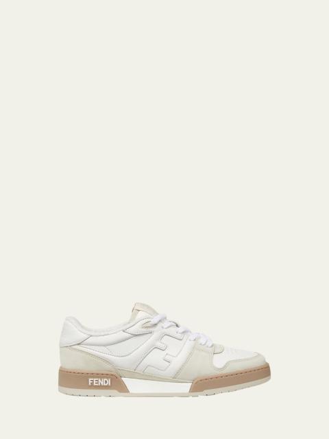 FENDI Men's Match Leather FF-Logo Low-Top Sneakers