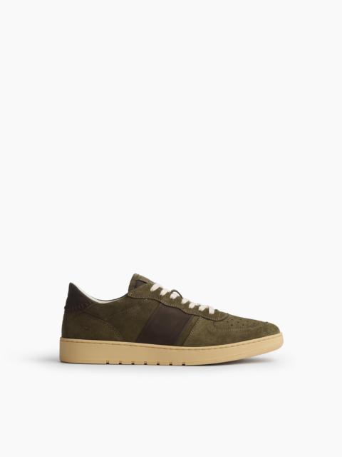 rag & bone COLLEGIUM for rag & bone Pillar Destroyer Low
Military Green Suede & Dark Green Leather