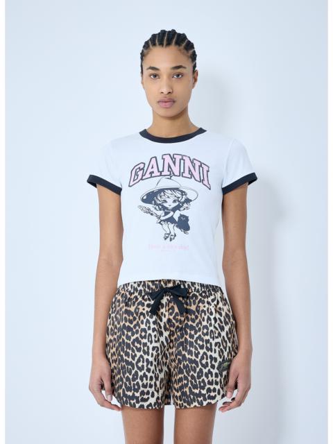 GANNI Ganni Women Witch And Logo Print T-Shirt