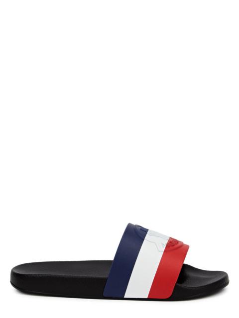 Moncler Basile striped rubber sliders