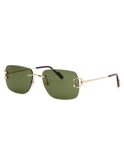 Cartier Cartier Signature C De Cartier Rimless Rectangle-frame Sunglasses