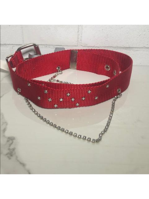 Other Designers Wet Seal - Red Nylon Rhinestone Embellished Adjustable Belt