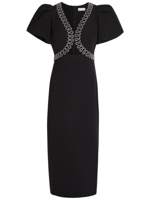 REBECCA VALLANCE Rebecca Vallance Nyx Crystal-embellished Crepe Midi Dress