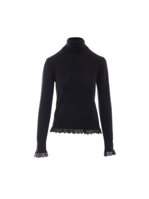 GANNI Ganni Women Turtleneck In Lace Merinos