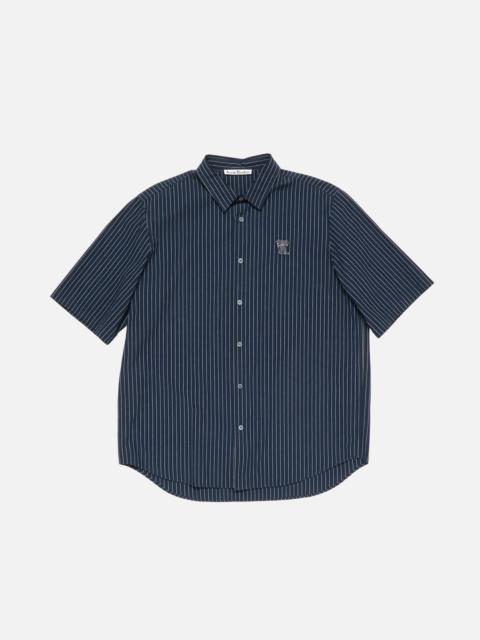 Acne Studios Stripe button-up shirt - Navy/white