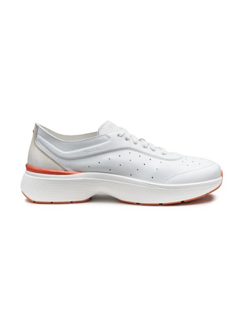 Santoni Men's white leather Easy Bounce sneaker