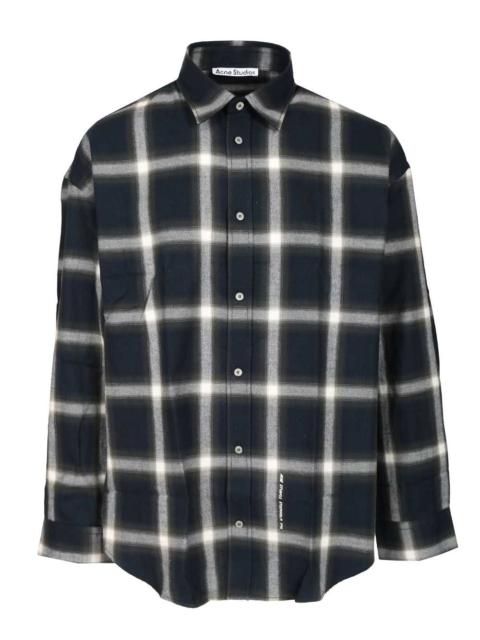 Acne Studios Checked Cotton Shirt Shirts Blue