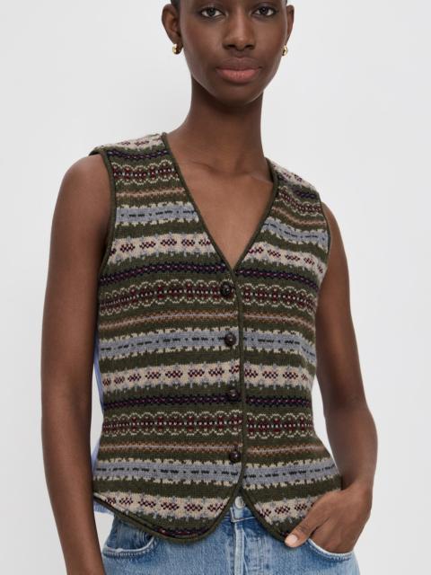 Sea Ciara Fair Isle Knit Combo Vest