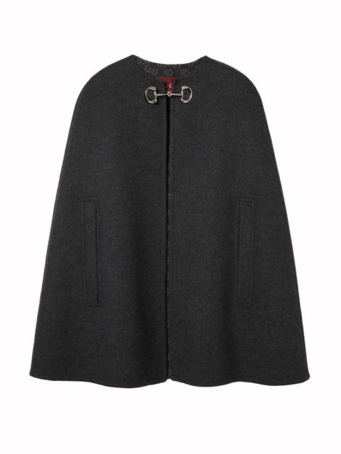 GUCCI WOOL AND SILK CAPE WITH CLAMP