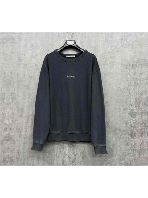 Acne Studios Acne Studios New Washed Grey Distressed Sweatshirt with Chest Logo