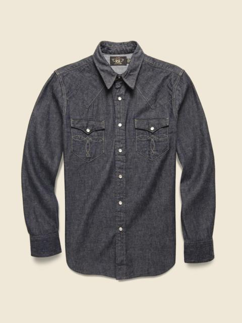 RRL by Ralph Lauren Slim Fit Denim Western Shirt - Rinse