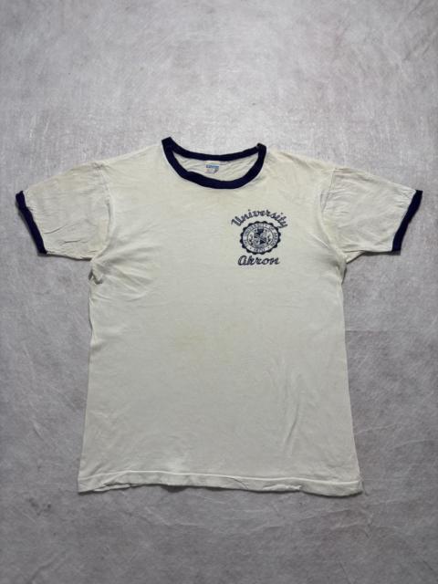 Champion Vintage 70’s Champion Blue Bar University Akron Ringer tee