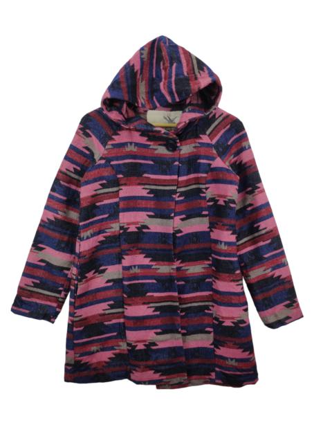 Other Designers Cardigan - Vintage Wool Hoodie Cardigan Navajo Native Style