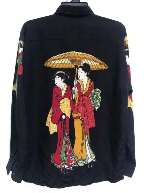 Japanese Brand - Ga Huar London Geisha Print Button Ups Shirt
