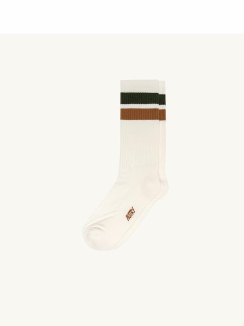 AUTRY UNISEX STRIPED JACQUARD LOGO SOCKS