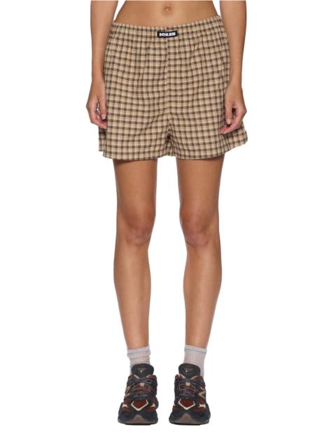 Ksubi BOXER SHORTS TAN PLAID