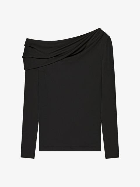 ASYMMETRIC DRAPED TOP IN JERSEY