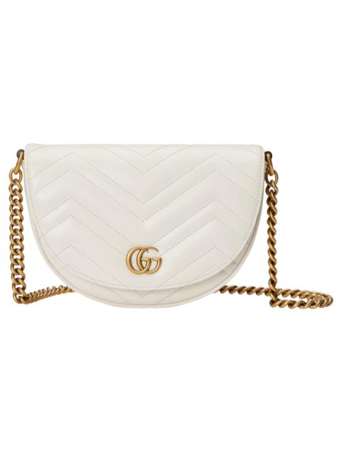 GUCCI GUCCI GG Marmont Mini White Chevron Lthr Shldr Bag New