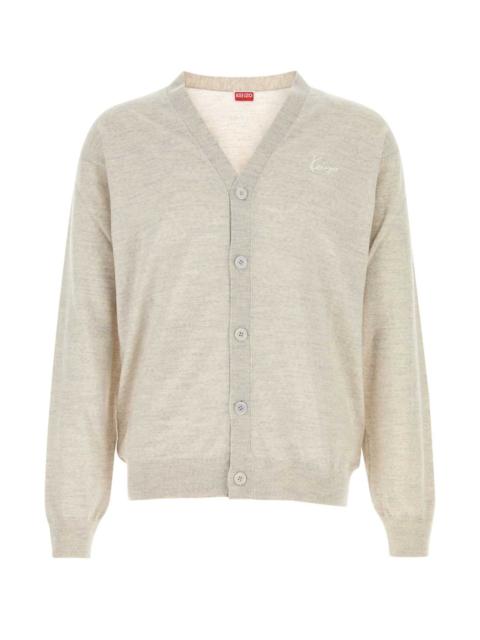 KENZO Kenzo Men Light Grey Wool Cardigan
