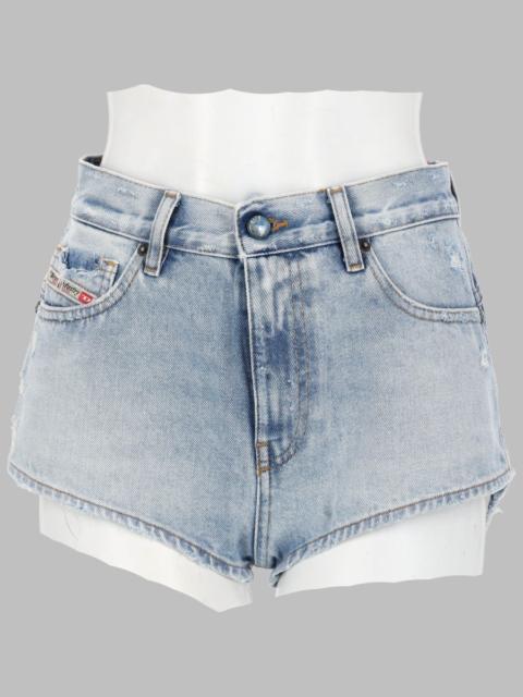 Diesel Diesel Women Shorts In Denim Con Orli Sfrangiati