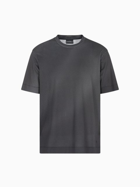 EMPORIO ARMANI ASV JERSEY T-SHIRT WITH ALL-OVER OP-ART PRINT