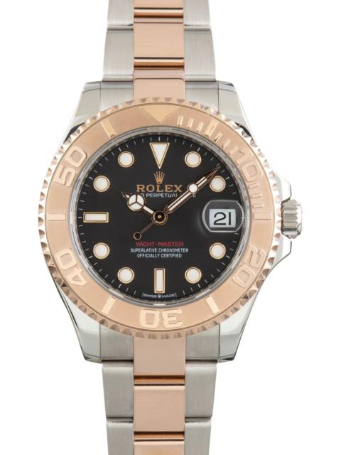 ROLEX Used Two Tone Rolex Yacht-Master 37 Ref 268621 Black Dial
