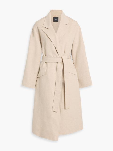 Theory Belted wool and cashmere-blend felt coat