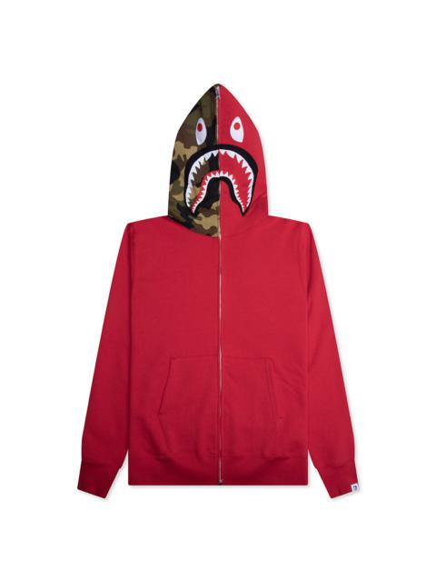 A BATHING APE® 1ST SHARK FULL ZIP HOODIE - RED