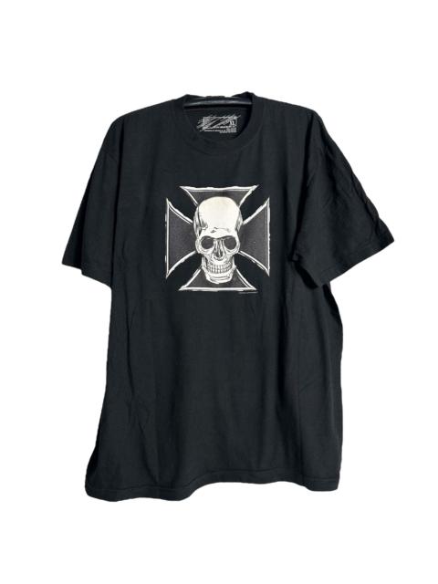Other Designers Skulls - 🔥RARE🔥Vintage Oakley Skull Iron Spell Out Tshirt