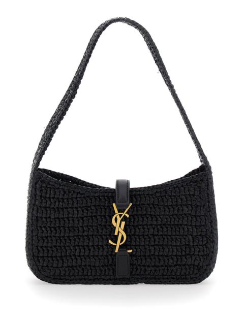 SAINT LAURENT Saint Laurent Women 'Le 5 A 7' Black Mini Shoulder Bag With Single Shoulder Strap And Cassandre Plaq