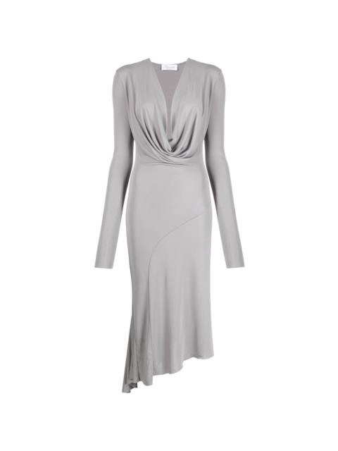 Blumarine cowl-neck asymmetric midi dress