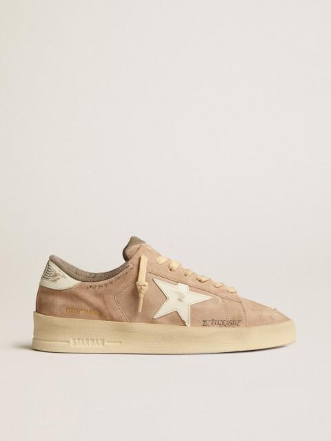 Golden Goose Stardan in old rose suede with white leather star and heel tab