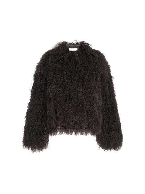 STAND STUDIO Charlotte Shearling Jacket dark grey