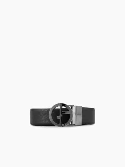 GIORGIO ARMANI Two-toned, reversible leather belt