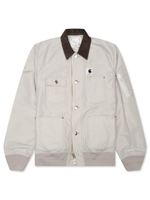 sacai SACAI X CARHARTT WIP NYLON TWILL DUCK BLOUSON - IVORY