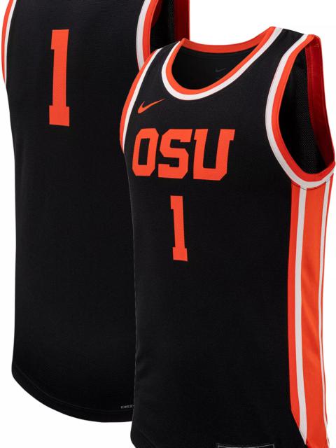 Nike Nike Men's Oregon State Beavers #1 Black Replica Basketball Jersey