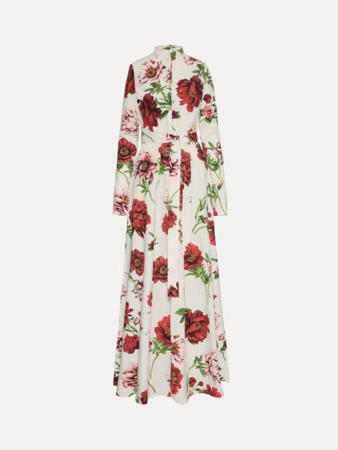 Oscar de la Renta PEONY COTTON POPLIN CAFTAN