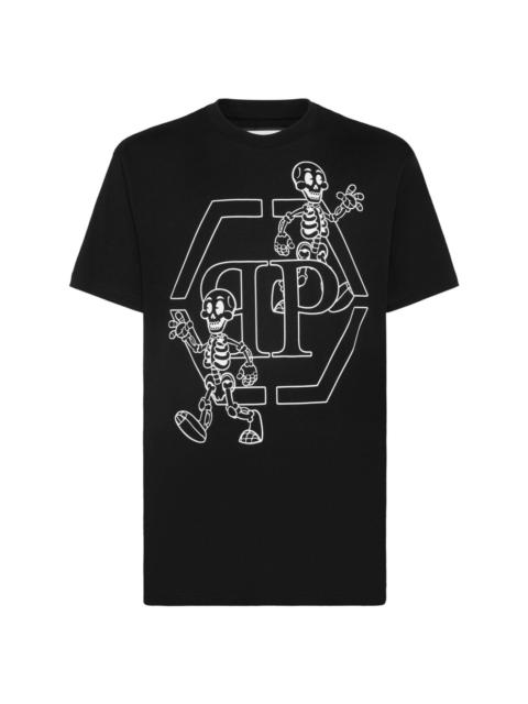 PHILIPP PLEIN rhinestone-skeleton cotton T-shirt