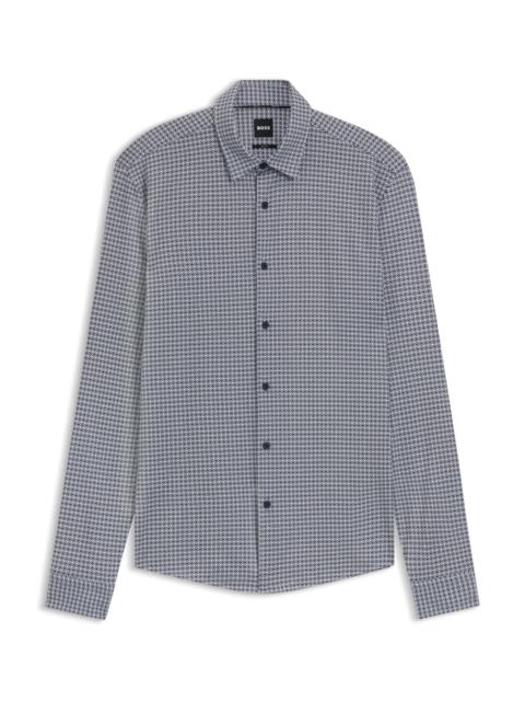 BOSS SLIM-FIT SHIRT IN PRINTED FLEX-WEAVE FABRIC