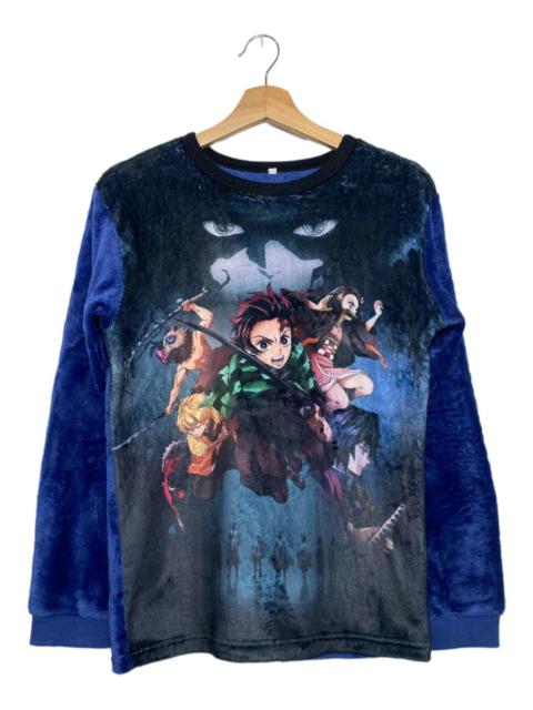 Other Designers Cartoon Network - Vintage Demon Slayer Printed Fleece / Anime Akira Evangelion