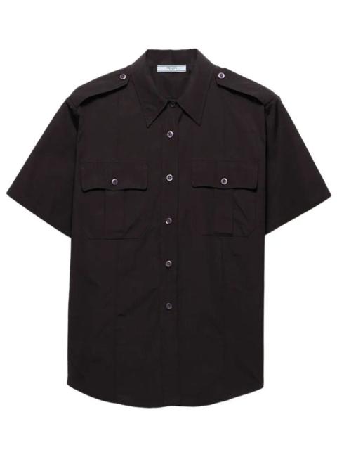 Prada Prada Women Short-Sleeved Poplin Utility Shirt