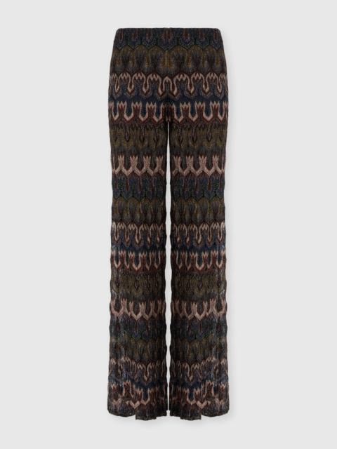 Missoni Missoni Viscose Lamé Trousers With Arabesque Motif in Green& Brown at Nordstrom