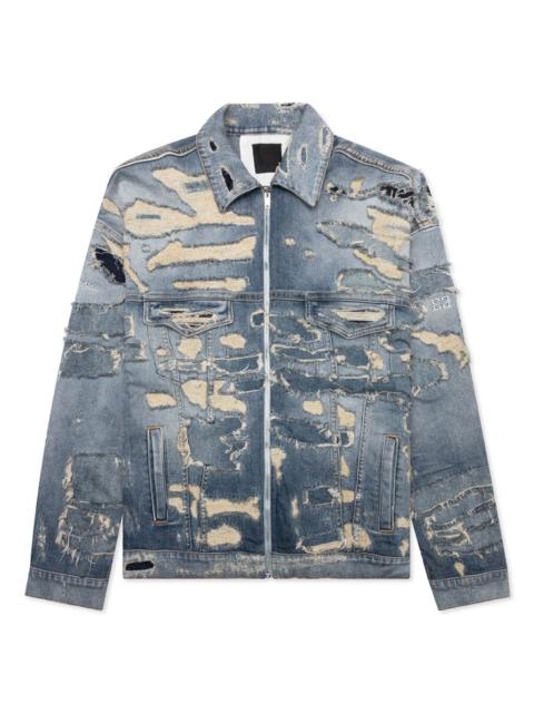 Givenchy OVERSIZED DENIM RIVET ZIP JACKET - LIGHT BLUE